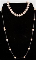 Jewelry 14kt Gold Pearl Necklace & Bracelet