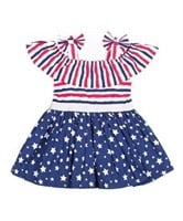 Girls Little Lass Patriotic Stars & Stripes Dress