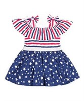 Girls Little Lass Patriotic Stars & Stripes Dress