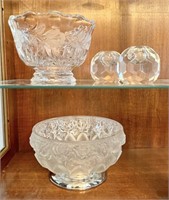 Mixed Lot with Footed Glass Bowls & Candle Holders