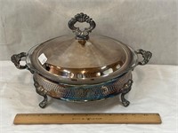 Vintage Silver Serving Holder W/ Bowl