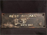 Cast Iron Rest Rooms Sign