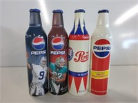 4 Pepsi Metal Collectible Bottles, Sealed