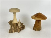 Carved Mushroom Figures