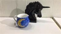 Ceramic Unicorn Statue Celestial Pitcher K5613C