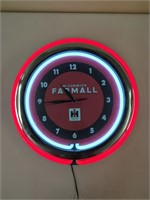 Farmall Lighted 110V Wall Clock