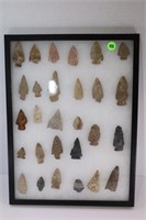 NATIVE AMERICAN ARTIFACTS W/ DISPLAY CASE 12X16.5
