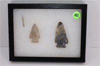 NATIVE AMERICAN ARTIFACTS W/ DISPLAY CASE 6.5X8.5