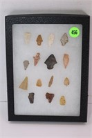 NATIVE AMERICAN ARTIFACTS W/ DISPLAY CASE 6X8