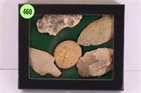 NATIVE AMERICAN ARTIFACTS W/ DISPLAY CASE 4.5X5.5