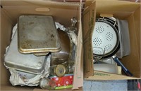 Two Boxes of Misc. Pots, Pans, & Kitchen Items