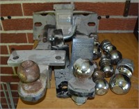 Lot of Trailer Hitches and Balls