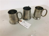 set of 3 pewter mugs- england
