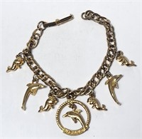 Dolphin Fish Charm Bracelet VTG