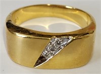 11 - 18kt GOLD DIPPED SILVER & WHITE TOPAZ RING