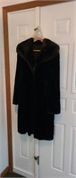Vintage women's mink fur trench coat, appears to