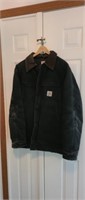 Men's used black Carhartt lined jacket, size XL,