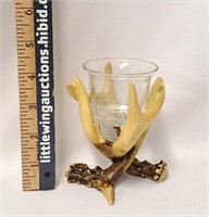 Pair of Resin Antler Votive Holders-NEW