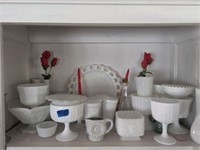 Many Milk Glass Pieces