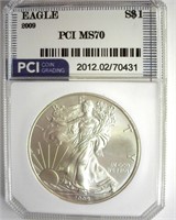 2009 Silver Eagle PCI MS70