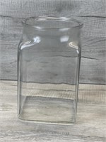 LARGE GLASS CONTAINER COOKIE JAR FLOWER VASE