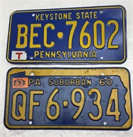 Pennsylvania and 1960 PA suburban plates