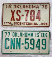 1976 and 1977 Oklahoma plates
