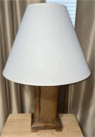 Vintage Bamboo & Caning Table Lamp