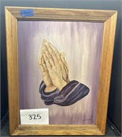 Praying hands art painting framed