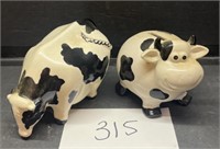 Vintage Vtg Cow Bank Chubby Chunky & more