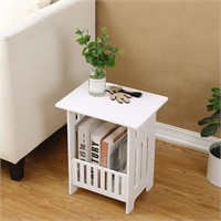 32 x 26 x 40cm White Modern Bedside Table - Nights