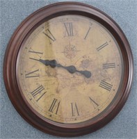 Old World Map Round Wall Clock