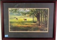 HORSES IN PASTURE - BY: JIM GRAY-PRINT ARTIST SIGN