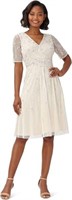 Adrianna Papell Women's 4 Beaded Tea Length Dress,
