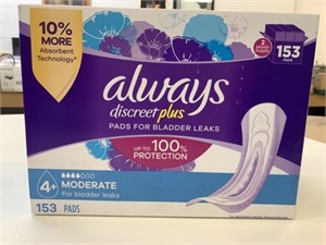Always 153 Pads Moderate For Bladder Leaks