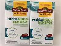 2 60-Pk NatureMade Positive Mood & Energy Softgels