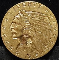 1915 $2.50 Gold Indian Quarter Eagle High Grade