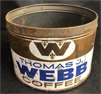 Thomas Webb coffee advertising tin