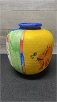 Colorful Hand Crafted Pottery Vase 6.5"