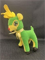 B J Toy Co John Deere green reindeer plush toy