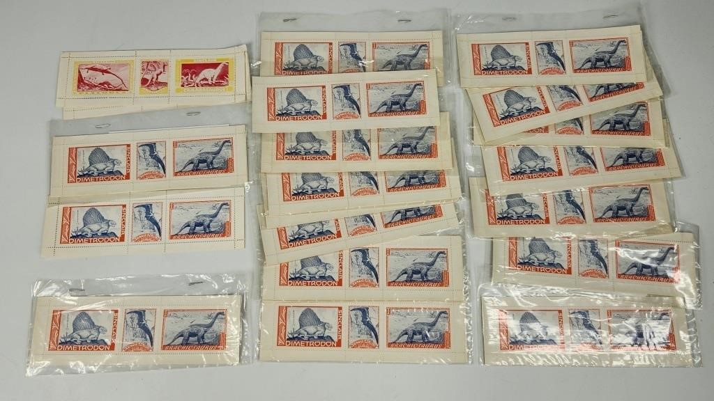 ASSORTMENT OF VINTAGE SINCLAIR DINOSAUR STAMPS