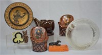 7 pcs. Vintage Glass & Pottery Ashtrays
