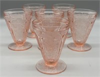 1930s Jeanette Cherry Blossom Juice Glasses (6)