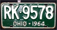 1964 Ohio license plate