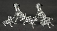 Five Swarovski Crystal Dogs
