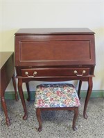 Slant Front Desk + Stool Cherry Finish