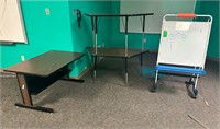 Art Station, 2 Trapezoid Tables & Small Desk