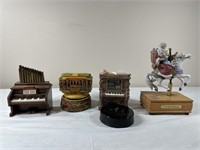 Assortment of music boxes decor