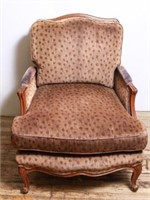 Regency -Manner Walnut Cane & Upholstery Armchair
