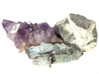 Larimar Specimens & Purple Crystal